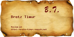 Bretz Timur névjegykártya